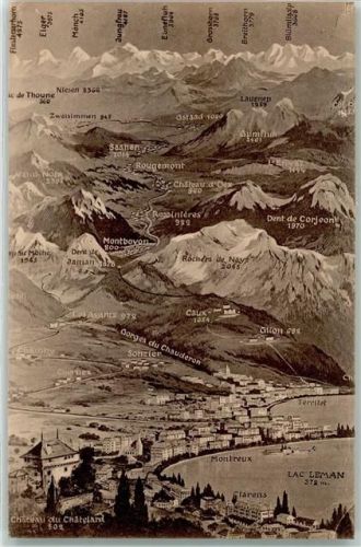 Montreux 1917 Vogelschau