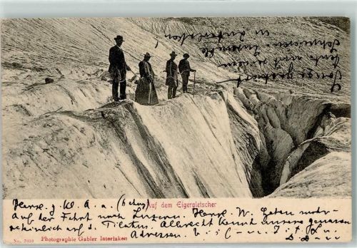 Eigergletscher 1902 Bergsteiger Eisgrotte