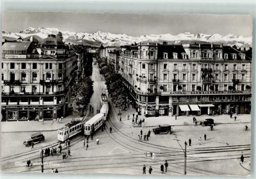 Zürich Bahnhofstrasse Tram Alpen