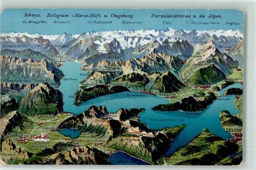 Beckenried Vogelschau Vierwaldstättersee