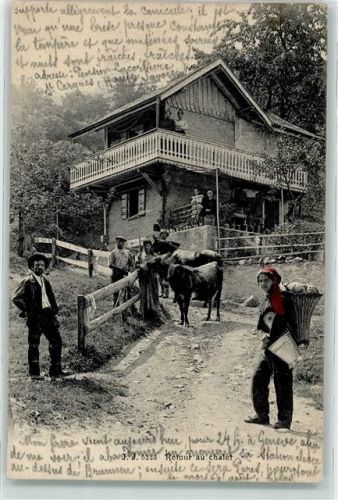Val-d'Illiez 1906 Heimkehr von der Feldarbeit