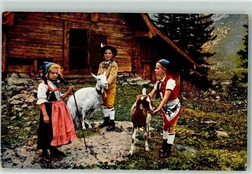 Appenzell Trachtenkinder mit Ziegen