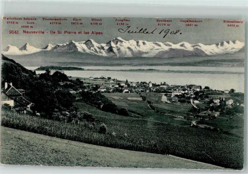 La Neuveville Alpenkette St Peters Insel