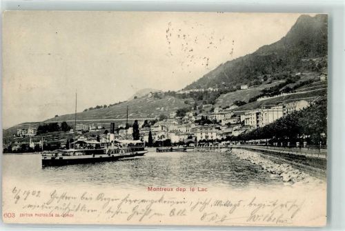 Montreux 1902 - mont Abfahrt Salondampfer