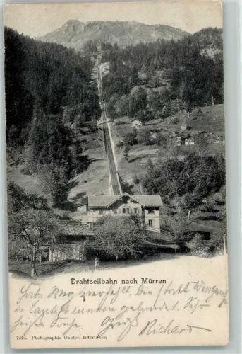 Mürren 1902 Drahtseilbahn