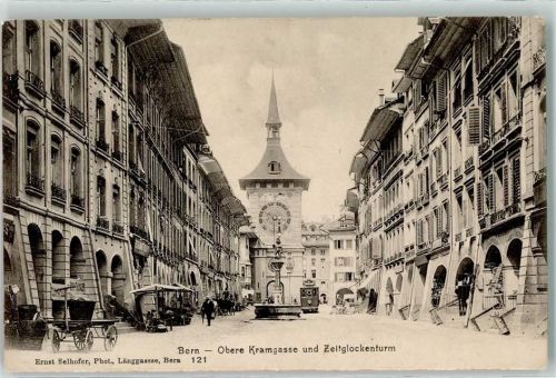 3000 Bern Berne - Beim Zeitglockenturm Marktszene Straßenbahn