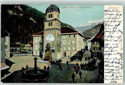 Altdorf UR 1904 Hauptplatz Tell Denkmal