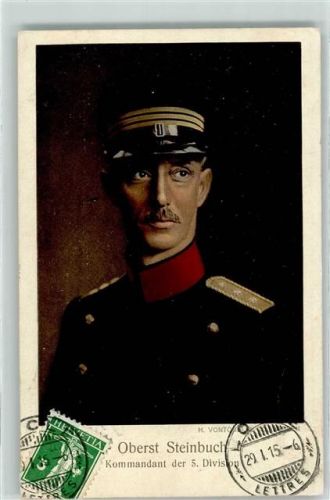 Le Locle 1915 Oberst Steinbuch Kommandant der 5 Division Ort lt. Stempel