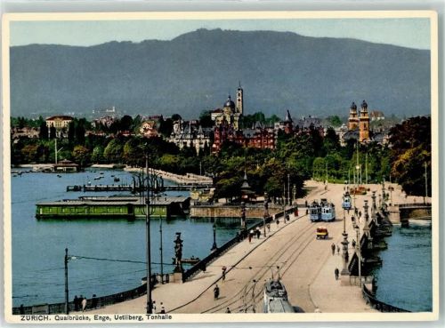 Zürich Quaibrücke Straßenbahn Uetliberg Tonhalle