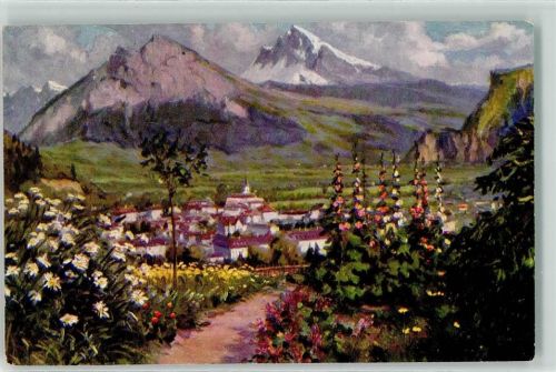 7310 Bad Ragaz Künstlerkarte Churfirsten Gonzen sign. Paolo Kutscha