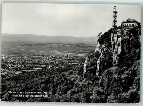 Gempen Gasthaus Gempenturm Blick aud Basel