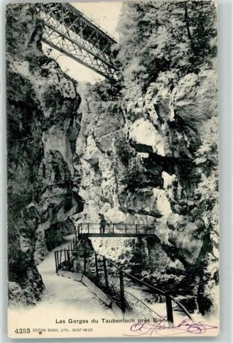 Bözingen 1905 Gorges du Taubenloch