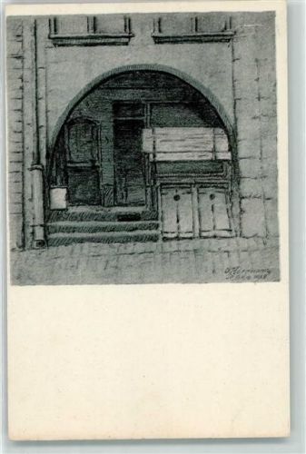 Bern Laube in der Kramgasse Bleistiftzeichnung von O Herrmann
