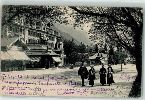 Interlaken 1905 Promenade am Höheweg