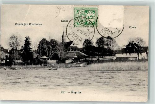 Meyriez 1906 Eglise Ecole Campagne Chatonney
