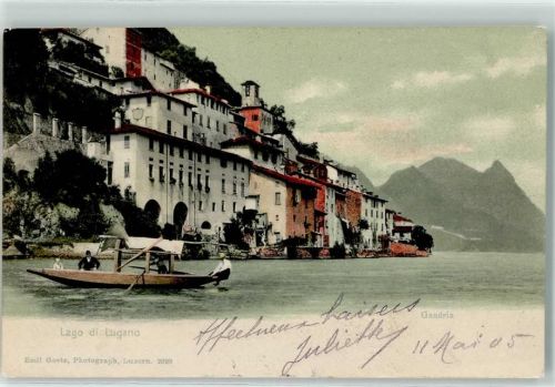 Gandria 1905 Ruderboot auf dem Lago di Lugano