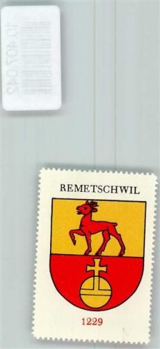 Remetschwil Vignette Wappen Kaffee Hag 1920-1940 Hirschkuh Reichsapfel