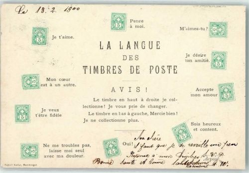 La Chaux-de-Fonds 1900 Briefmarkensprache