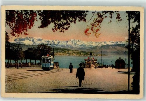 Zürich Bürkliplatz Straßenbahn Nr 8 Alpen