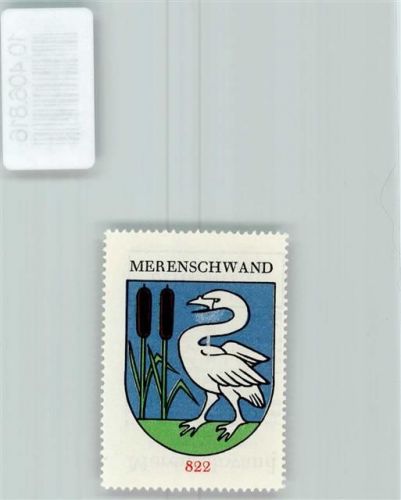 Merenschwand Vignette Wappen Kaffee Hag 1920-1940 Schwan Schilf
