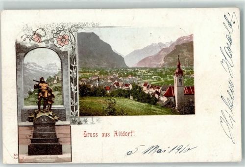 Altdorf UR 1910 Kirche Tell Denkmal