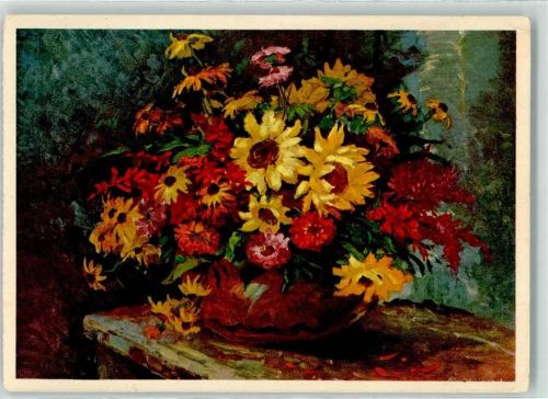 Lausanne Sonnenblumen Olga Derendinger Ort lt. Stempel