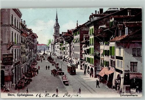 Bern 1905 Spitalgasse Straßenbahn