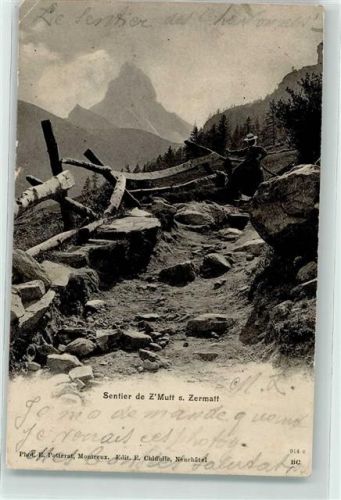 Zermatt 1906 Sentier de Z Mutt