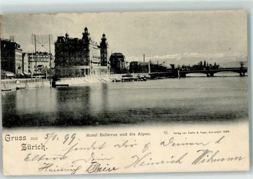 Zürich 1899 Hotel Bellevue