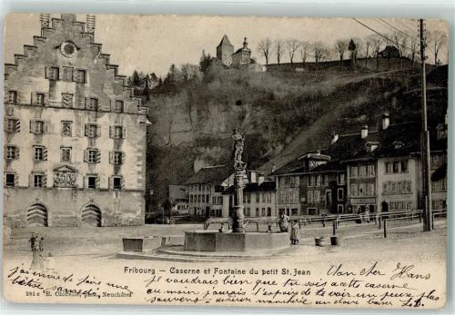 Fribourg 1905 Casern Fontaine du petit St.Jean