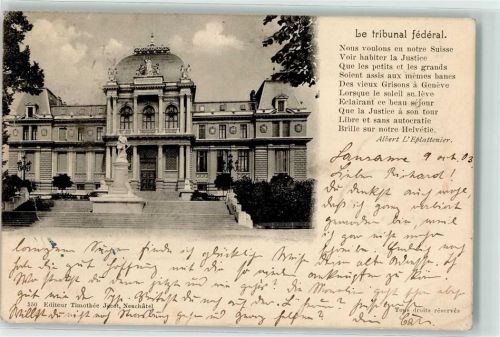 Lausanne 1903 Palais Federal de Justice