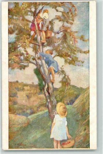 Bowil Kinder auf dem Apfelbaum sign. Pietro Chiesa Ort lt. Stempel
