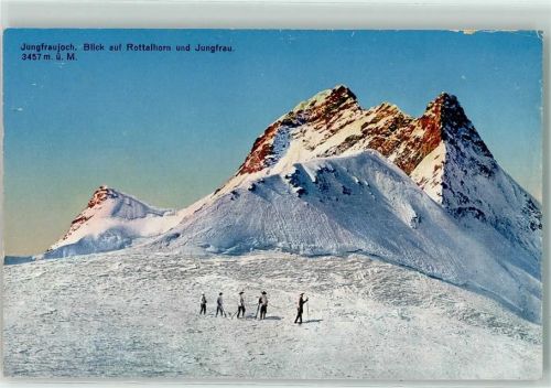 Jungfraujoch Rottalhorn Jungfrau Bergsteigergruppe am Seil