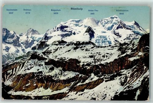Blümlisalp 1913 Breithorn Morgenhorn Weisse Frau
