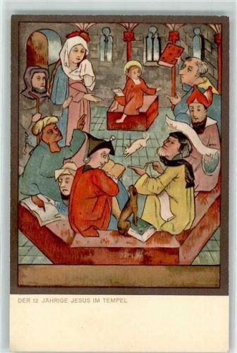 Saanen Der 12 jährige Jesus im Tempel Fresken in der Kirche