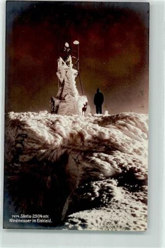 Säntis 1915 Windmesser im Eiskleid