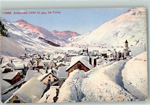 Andermatt Gegen die Furka Winterlandschaft