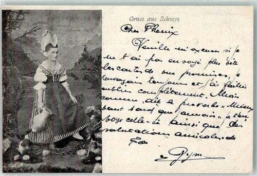 Neuchâtel 1899 Trachtenfrau Ort lt. Stempel