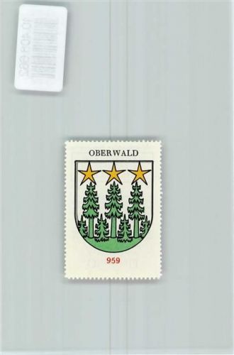 Oberwald Vignette Wappen Kaffee Hag ca 1920-1940 Tannenbaum