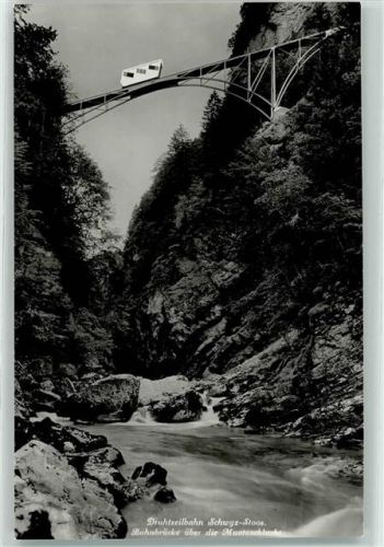 6430 Schwyz - Bahnbrücke über die Muotaschlucht Drahtseilbahn