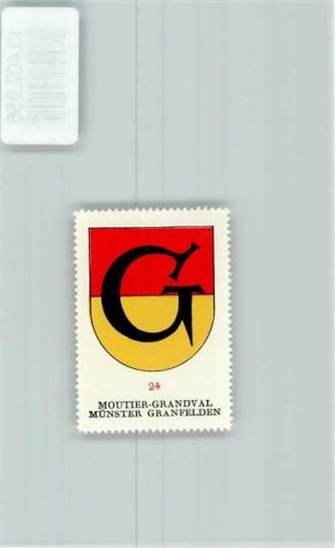 Moutier Vignette Wappen Kaffee Hag ca 1920-1940 Grandval Münster Granfelden