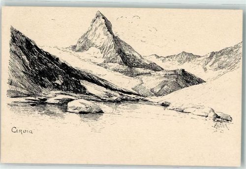 Zermatt Matterhorn sign. Meltzer