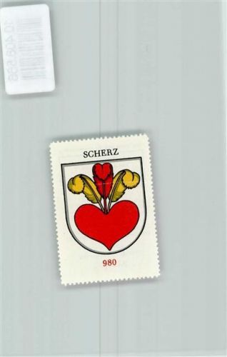 Scherz Vignette Wappen Kaffee Hag ca 1920-1940 Herz Federn