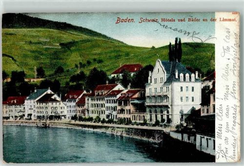 Baden 1904 Hotels und Bäder an der Limmat