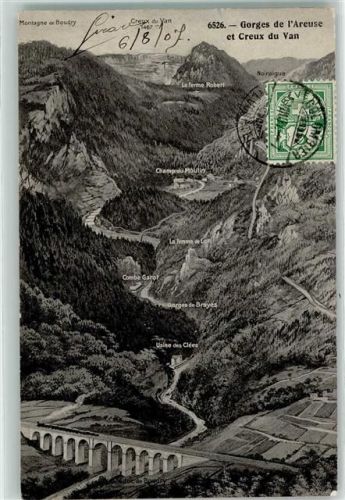 Bözingen 1907 Vogelschau Gorges de l Areuse