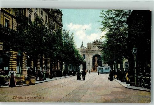 Zürich 1907 Bahnhofstraße Straßenbahn