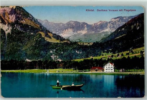 Klöntal Gasthaus Vorauen Pragelpass Ruderboot
