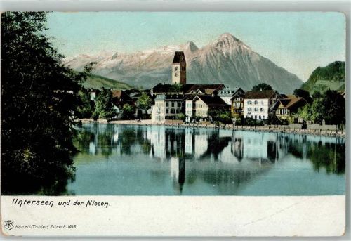 Unterseen 1905 Kirche Niesen
