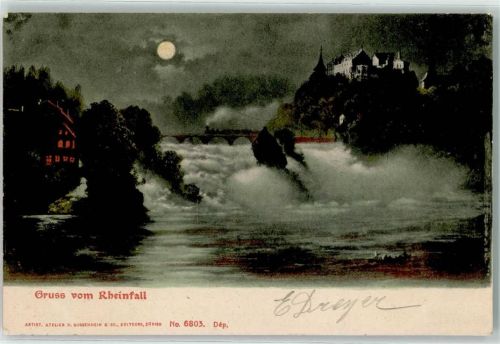 8212 Neuhausen am Rheinfall 1904 Mondschein Schloss Laufen