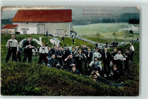 Sumiswald 1908 Bataillon 39 beim Abkochen Feldpost Bat39